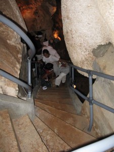 Looking down the stairs into Fantasy Cave