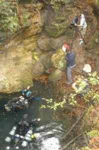 Divers prepare to descend into Apopka Blue