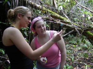 High school students monitoring water quality at a cenote in the remote jungle of Mexico