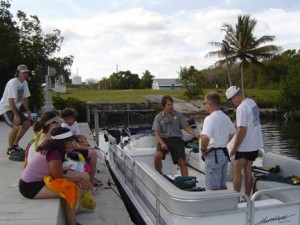 Middle school students on an Ocean LegaSea field trip in the Florida Keys learning about the ecology of Florida Bay.
